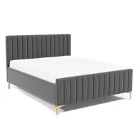Eka Čalouněná postel SUTRA zvýšená 140x200 cm Barva látky Trinity: (2315) Tmavá šedá, Úložný prostor: S dřevěným rámem úložného prostoru