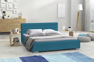 Eka Čalouněná postel Swift - Kronos 120x200 cm Barva látky: Azurová (13), Úložný prostor: S kovovým rámem úložného prostoru