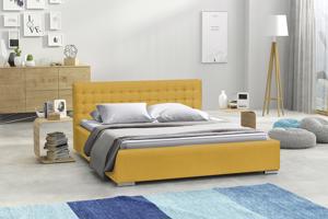 Eka Čalouněná postel Swift - Kronos 180x200 cm Barva látky: Žlutá (11), Úložný prostor: S dřevěným rámem úložného prostoru