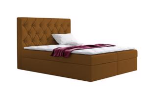 Eka Kontinentální čalouněná postel Elegant - Fresh (120x200 cm) Barva látky - Fresh: Hořčicová (37)