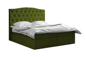 Eka Kontinentální čalouněná postel Exclusive - Fresh (200x200 cm) Barva látky - Fresh: Olivová (12)