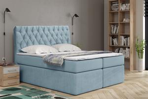 Eka Kontinentální čalouněná postel Luxurious - Cassablanca (140x200 cm) Barva látky Trinity: (2322) Světlá modrá