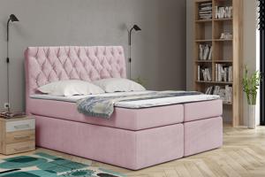 Eka Kontinentální čalouněná postel Luxurious - Cassablanca (160x200 cm) Barva látky Trinity: (2319) Světlá růžová