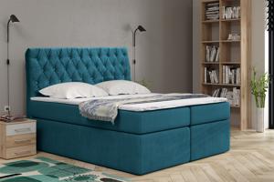 Eka Kontinentální čalouněná postel Luxurious - Cassablanca (200x200 cm) Barva látky Trinity: (2313) Modrá