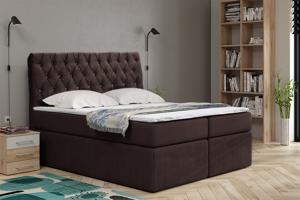 Eka Kontinentální čalouněná postel Luxurious - Cassablanca (90x200 cm) Barva látky Trinity: (2308) Tmavá hnědá