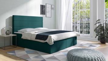 Eka Kontinentální čalouněná postel Malibu - Riviera (120x200 cm) Barva látky Riviera: Zelená (38)