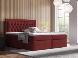Eka Kontinentální čalouněná postel Mona - Kronos (120x200 cm) Barva látky: Červená (20)