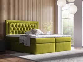 Eka Kontinentální čalouněná postel Mona - Kronos (120x200 cm) Barva látky: Limetová (16)