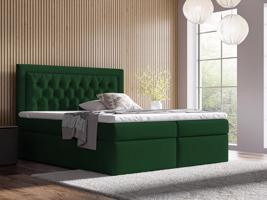 Eka Kontinentální čalouněná postel Mona - Kronos (140x200 cm) Barva látky: Tmavě zelená (14)