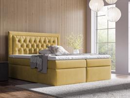 Eka Kontinentální čalouněná postel Mona - Trinity (140x200 cm) Barva látky Trinity: (2318) Žlutá