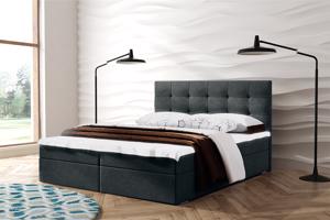 Eka Kontinentální čalouněná postel OSLO (120x200 cm) Barva látky Trinity: (2315) Tmavá šedá