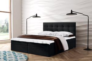 Eka Kontinentální čalouněná postel OSLO (120x200 cm) Barva látky Trinity: (2316) Černá