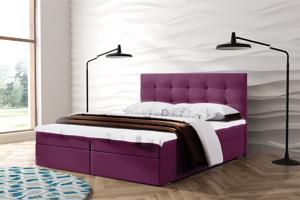 Eka Kontinentální čalouněná postel OSLO (160x200 cm) Barva látky Trinity: (2311) Fialová