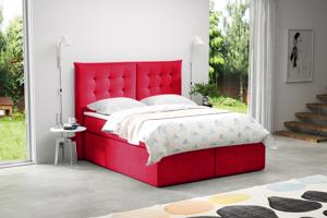 Eka Kontinentální čalouněná postel Soft - Cassablanca (140x200 cm) Barva látky Trinity: (2309) Červená