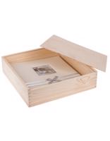 FK Dřevěná krabička - 35x35x9 cm, Přírodní
