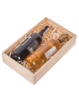 FK Dřevěná krabička na dvě láhve - 36x22x8 cm, Přírodní