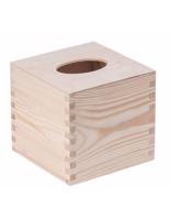 FK Dřevěná krabička na kapesníky - 13x13x13 cm, Přírodní
