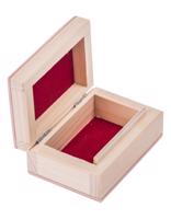 FK Dřevěná krabička s vystýlkou - 9x6x4 cm, Přírodní