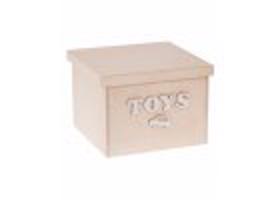 FK Dřevěný box na hračky - Toys 20x20x15 cm, Přírodní