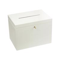FK Dřevěný box na svatební přání na klíč - 29x20x21 cm - Bílý