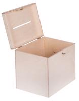 FK Dřevěný box na svatební přání na klíč - 30x29x25 cm, Přírodní