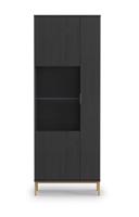 GAB Vitrínová skříň PAULA WI70, Černý jasan 70 cm