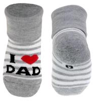 MR Kojenecké  ponožky - I love dad šedé - vel. 80 - 86