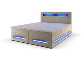 MSL Kontinentální čalouněná postel MANA (160 x 200 cm) Barva látky: MONOLITH 02