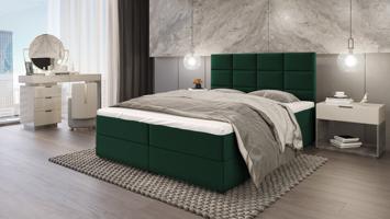 SFAB Kontinentální čalouněná postel MERCURY (120x200 cm) Barva látky: Láhvově zelená (Riviera 38)