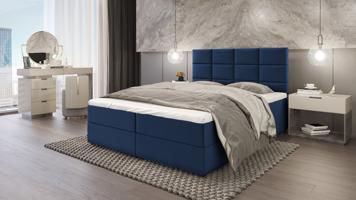 SFAB Kontinentální čalouněná postel MERCURY (140x200 cm) Barva látky: Modrá (Riviera 81)