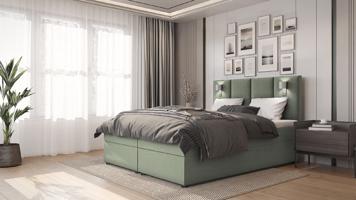SFAB Kontinentální čalouněná postel PARMA (90x200 cm) Barva látky: INARI 34