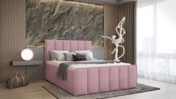 SFAB Kontinentální čalouněná postel VERONA (140x200 cm) Látka Velutto: Velutto 14 - Růžová