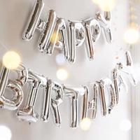 tom Narozeninové balónky Happy Birthday - Stříbrné 35 - 40 cm