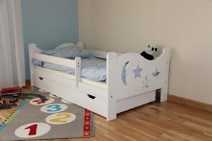 Arb-x Postel Bohoušek 160 x 80 cm - barva Bílá + PUR matrace + rošt + šuplík pod postel