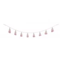 Bavlnená girlanda Pom Pom Tie-Dye Pink 170 cm