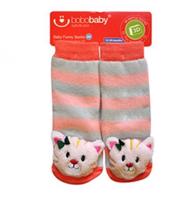 Bobobiz Protiskluzové ponožky s chrastíkem - kočička 12 - 24 měsíců