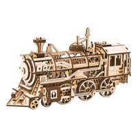 Dede Dřevěné mechanické 3D puzzle - Parní lokomotiva
