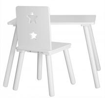 Dětský designový stolek dřevěný bílý
