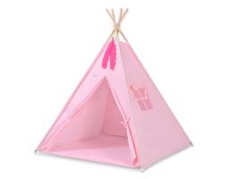 Detský teepee stan ružový + podložka, vankúšiky a dekorácia
