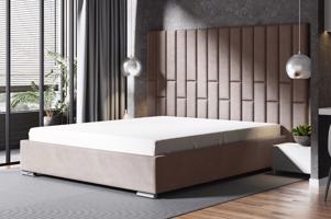 Eka Čalouněná postel Lana 160 x 200 cm Barva látky Trinity: (2305) Tmavá béžová, Úložný prostor: S dřevěným rámem úložného prostoru