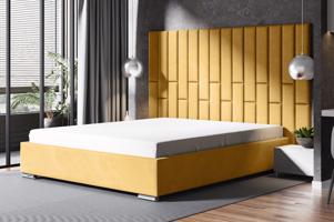 Eka Čalouněná postel Lana 180 x 200 cm Barva látky Trinity: (2318) Žlutá, Úložný prostor: S dřevěným rámem úložného prostoru