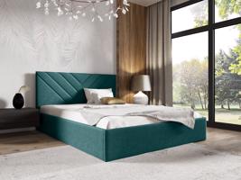 Eka Čalouněná postel LIZA 90x200 cm Barva látky Trinity: (2328) Tmavá zelená, Úložný prostor: Bez úložného prostoru