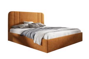 Eka Čalouněná postel LOKI 160x200 cm Barva látky Trinity: (2317) Oranžová, Úložný prostor: Bez úložného prostoru