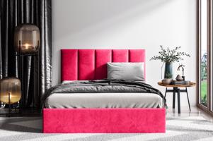 Eka Čalouněná postel Lucy 1 - 160x200 cm Barva látky Trinity: (2309) Červená, Úložný prostor: Bez úložného prostoru