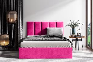 Eka Čalouněná postel Lucy 1 - 160x200 cm Barva látky Trinity: (2310) Růžová, Úložný prostor: Bez úložného prostoru