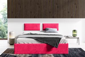 Eka Čalouněná postel Lucy - 180x200 cm Barva látky Trinity: (2309) Červená, Úložný prostor: Bez úložného prostoru