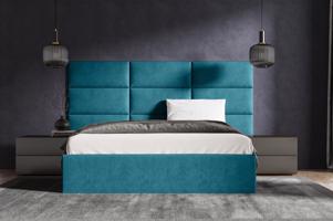 Eka Čalouněná postel Lucy 2 - 140x200 cm Barva látky Trinity: (2313) Modrá, Úložný prostor: Bez úložného prostoru