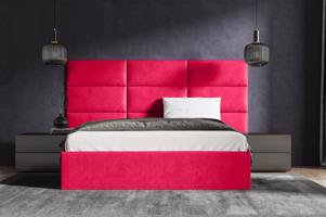 Eka Čalouněná postel Lucy 2 - 180x200 cm Barva látky Trinity: (2309) Červená, Úložný prostor: Bez úložného prostoru