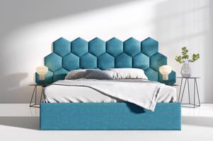 Eka Čalouněná postel Lucy 3 - 160x200 cm Barva látky Trinity: (2313) Modrá, Úložný prostor: Bez úložného prostoru
