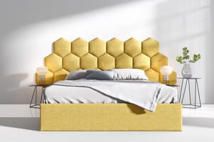 Eka Čalouněná postel Lucy 3 - 180x200 cm Barva látky Trinity: (2318) Žlutá, Úložný prostor: Bez úložného prostoru